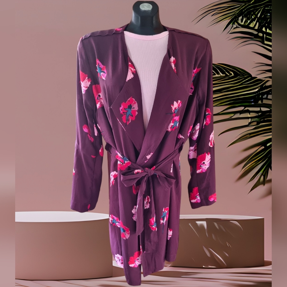 Maison Cinqcent 500 Floral Open Front Belted Jacket